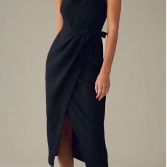 Anthropologie Black One Shoulder Dress - Picture 4 of 6
